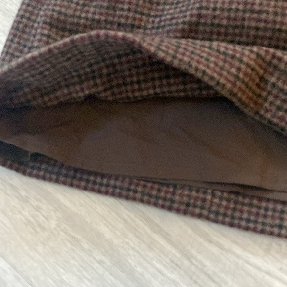 NWT Uniqlo Wool Houndstooth Tweed Brown Burgundy skirt size 8 - Picture 7 of 7